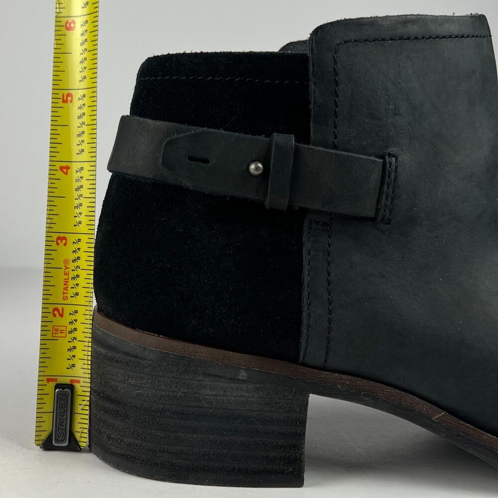 Korks Sonya Women’s Sz 9 M Black Nubuck & Distressed Suede Zip Up Ankle Bootie - Picture 10 of 10